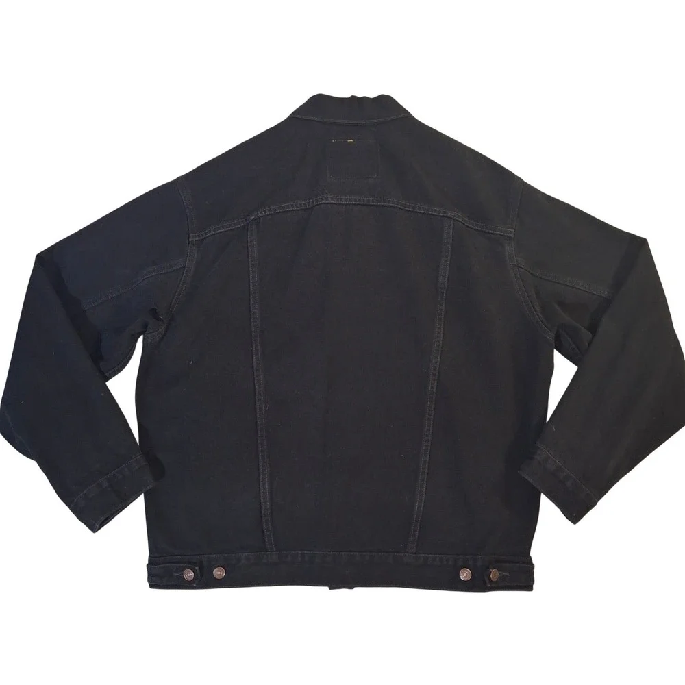 Vintage 90s Levi's 70507-4159 Denim Trucker Jacket Mens Large Black Cotton